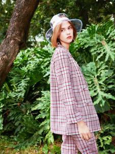 2019樊羽女装格纹西服外套