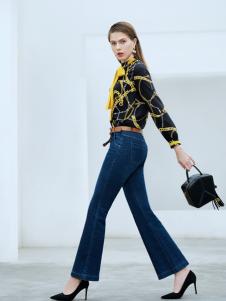 添姿2018女装新品印花个性衬衫