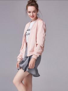 麦光女装新款粉色外套