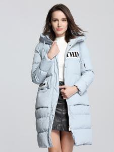Fivecaman法卡蔓新款浅蓝色羽绒服