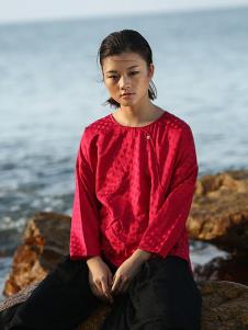 典禾女装红色宽松T恤