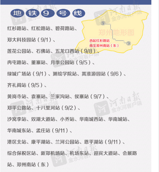 5年后郑州12条地铁线路详图（含站点）