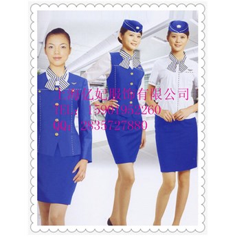 空姐服订做 定做空姐职业装 空乘制服定制 南航空姐服图片厂家
