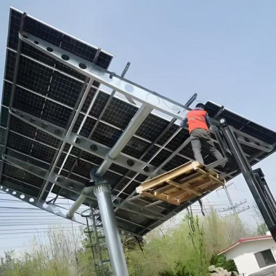 热镀锌光伏支架光伏走道板光伏板支架钢梁车棚立柱太阳能发电支架